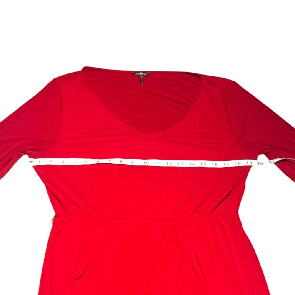 Daisy Fuentes Red V-Neck Long Sleeve Sheath Dress - Picture 4 of 7